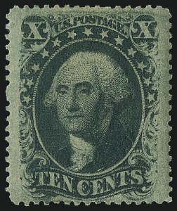 Sale 984, Lot 178, 10c 1857-60 Issue (Scott 31-35), 10c Green, Ty. V (35) Sale 984, Lot 178, 10c 1857-60 Issue (Scott 31-35)