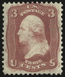Sale 984, Lot 257, 1861-66 Issue (Scott 56-62B), 3c Brown Rose, First Design (56) Sale 984, Lot 257, 1861-66 Issue (Scott 56-62B)