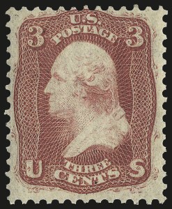 Sale 984, Lot 258, 1861-66 Issue (Scott 56-62B), 3c Brown Rose, First Design (56) Sale 984, Lot 258, 1861-66 Issue (Scott 56-62B)