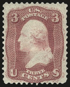 Sale 984, Lot 261, 1861-66 Issue (Scott 56-62B), 3c Brown Rose, First Design (56) Sale 984, Lot 261, 1861-66 Issue (Scott 56-62B)