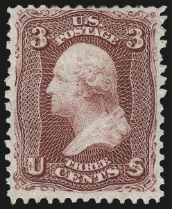 Sale 984, Lot 278, 1861-66 Issue (Scott 63-68), 3c Lake (66) Sale 984, Lot 278, 1861-66 Issue (Scott 63-68)