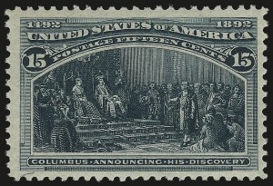 Sale 984, Lot 552, 1893 Columbian Issue (10c thru $1.00, Scott 237-241)