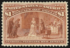 Sale 984, Lot 569, 1893 Columbian Issue (10c thru $1.00, Scott 237-241)