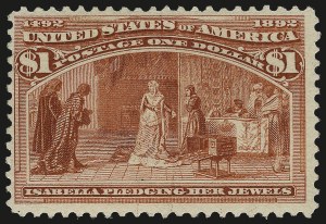Sale 984, Lot 570, 1893 Columbian Issue (10c thru $1.00, Scott 237-241), $1.00 Columbian (241) Sale 984, Lot 570, 1893 Columbian Issue (10c thru $1.00, Scott 237-241)
