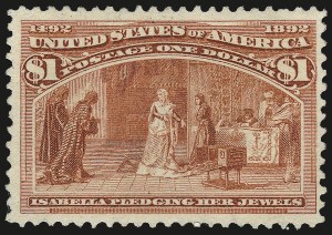 Sale 984, Lot 572, 1893 Columbian Issue (10c thru $1.00, Scott 237-241), $1.00 Columbian (241) Sale 984, Lot 572, 1893 Columbian Issue (10c thru $1.00, Scott 237-241)