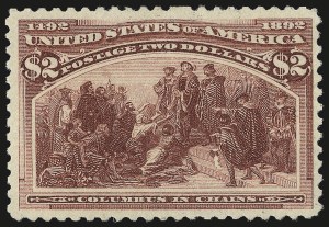 Sale 984, Lot 584, 1893 Columbian Issue ($2.00 thru $5.00, Scott 242-245)