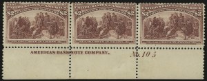 Sale 984, Lot 587, 1893 Columbian Issue ($2.00 thru $5.00, Scott 242-245)