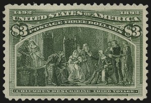Sale 984, Lot 600, 1893 Columbian Issue ($2.00 thru $5.00, Scott 242-245), $3.00 Columbian (243) Sale 984, Lot 600, 1893 Columbian Issue ($2.00 thru $5.00, Scott 242-245)