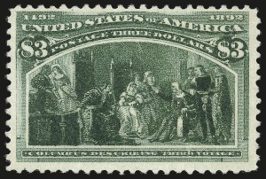 Sale 984, Lot 601, 1893 Columbian Issue ($2.00 thru $5.00, Scott 242-245), $3.00 Columbian (243) Sale 984, Lot 601, 1893 Columbian Issue ($2.00 thru $5.00, Scott 242-245)