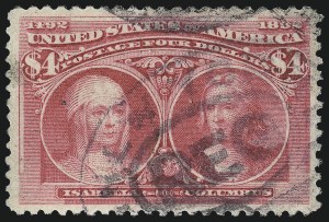 Sale 984, Lot 613, 1893 Columbian Issue ($2.00 thru $5.00, Scott 242-245)