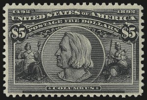 Sale 984, Lot 619, 1893 Columbian Issue ($2.00 thru $5.00, Scott 242-245)