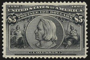 Sale 984, Lot 621, 1893 Columbian Issue ($2.00 thru $5.00, Scott 242-245), $5.00 Columbian (245) Sale 984, Lot 621, 1893 Columbian Issue ($2.00 thru $5.00, Scott 242-245)
