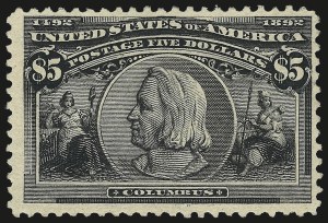 Sale 984, Lot 622, 1893 Columbian Issue ($2.00 thru $5.00, Scott 242-245), $5.00 Columbian (245) Sale 984, Lot 622, 1893 Columbian Issue ($2.00 thru $5.00, Scott 242-245)