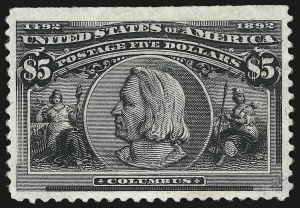 Sale 984, Lot 623, 1893 Columbian Issue ($2.00 thru $5.00, Scott 242-245)