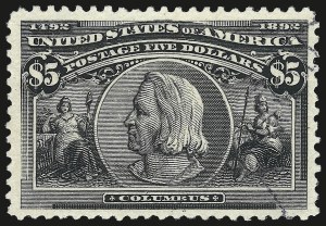 Sale 984, Lot 627, 1893 Columbian Issue ($2.00 thru $5.00, Scott 242-245)