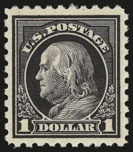 Sale 984, Lot 910, 1916-17 Issues (Scott 461-480), $1.00 Violet Black (478) Sale 984, Lot 910, 1916-17 Issues (Scott 461-480)