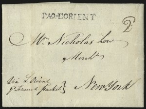 Sale 989, Lot 13, French Packet Service, 1783-1788