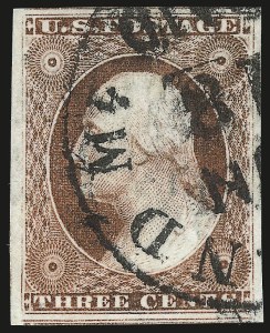 Sale 992, Lot 2044, 3c and 5c 1851-56 Issue (Scott 10-12)