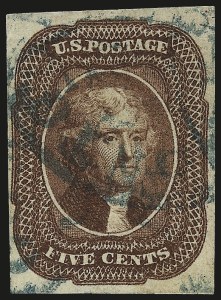 Sale 992, Lot 2048, 3c and 5c 1851-56 Issue (Scott 10-12)