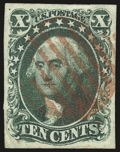Sale 992, Lot 2059, 10c and 12c 1851-56 Issue (Scott 13-17)