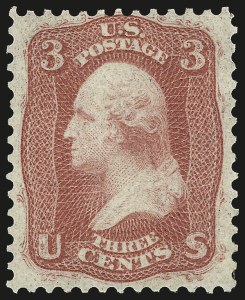 Sale 992, Lot 2112, 1861-66 Issue (Scott 56-72), 3c Deep Pink, First Design (56) Sale 992, Lot 2112, 1861-66 Issue (Scott 56-72)