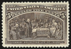 Sale Number 992, Lot Number 2289, 1893 Columbian Issue (1c thru 8c, Scott 230-236) Sale Number 992, Lot Number 2289, 1893 Columbian Issue (1c thru 8c, Scott 230-236)