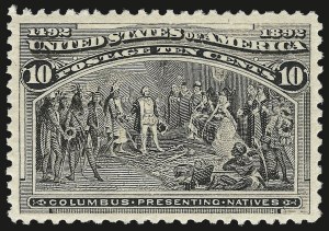 Sale 992, Lot 2293, 1893 Columbian Issue (10c thru $1.00, Scott 237-241)