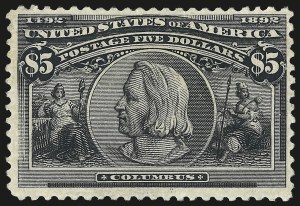 Sale 992, Lot 2343, 1893 Columbian Issue ($2.00 thru $5.00, Scott 242-245), $5.00 Columbian (245) Sale 992, Lot 2343, 1893 Columbian Issue ($2.00 thru $5.00, Scott 242-245)