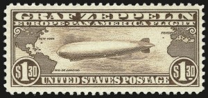Sale 992, Lot 2588, Air Post Graf Zeppelin Issue (Scott C13-C15), $1.30 Graf Zeppelin (C14) Sale 992, Lot 2588, Air Post Graf Zeppelin Issue (Scott C13-C15)