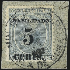 Sale 992, Lot 2727, The Dr. Yamil H. Kouri Collection of Cuba Puerto Principe Issues (Second Printing)