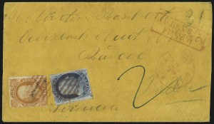 Sale 993, Lot 380, 12c-30c 1857-60 Issue On Cover