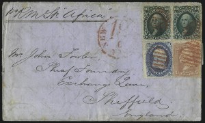 Sale 993, Lot 409, 1861-66 Issue On Cover (Scott 63-65)