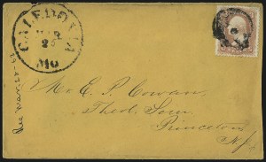 Sale 993, Lot 425, 1861-66 Issue On Cover (Scott 63-65)