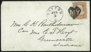 Sale 993, Lot 428, 1861-66 Issue On Cover (Scott 63-65)