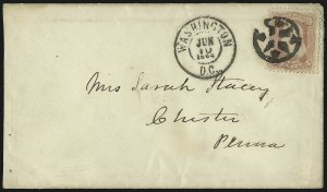 Sale 993, Lot 431, 1861-66 Issue On Cover (Scott 63-65)