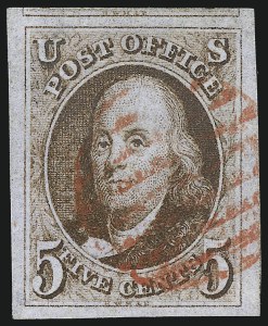 Sale Number 997, Lot Number 5060, 5c 1847 Issue (Scott 1 and shades) Sale Number 997, Lot Number 5060, 5c 1847 Issue (Scott 1 and shades)