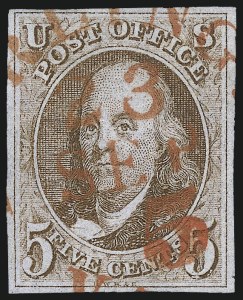 Sale Number 997, Lot Number 5063, 5c 1847 Issue (Scott 1 and shades)