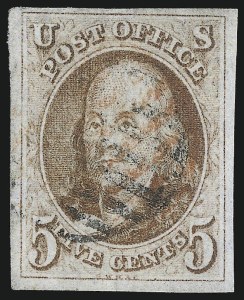 Sale Number 997, Lot Number 5073, 5c 1847 Issue (Scott 1 and shades) Sale Number 997, Lot Number 5073, 5c 1847 Issue (Scott 1 and shades)