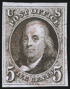 Sale Number 997, Lot Number 5080, 5c 1847 Issue (Scott 1 and shades) Sale Number 997, Lot Number 5080, 5c 1847 Issue (Scott 1 and shades)