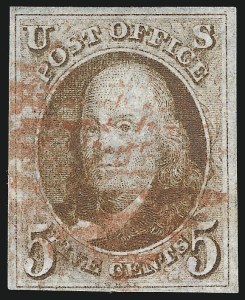 Sale 997, Lot 5083, 5c 1847 Issue (Scott 1 and shades)