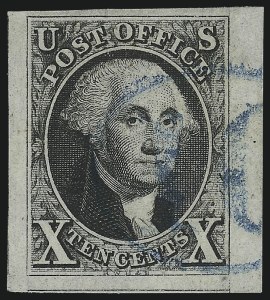Sale 997, Lot 5087, 10c 1847 Issue (Scott 2)