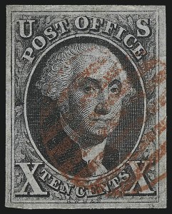 Sale 997, Lot 5097, 10c 1847 Issue (Scott 2)