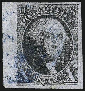 Sale 997, Lot 5103, 10c 1847 Issue (Scott 2)