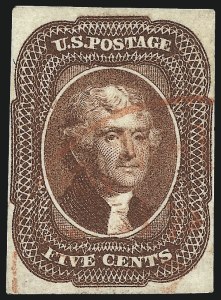 Sale 997, Lot 5169, 5c 1856 Issue (Scott 12)