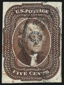 Sale 997, Lot 5171, 5c 1856 Issue (Scott 12)