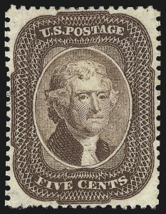 Sale 997, Lot 5258, 3c-5c 1857-60 Issue (Scott 25-30A)