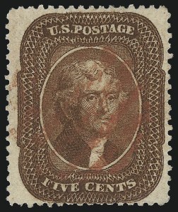 Sale 997, Lot 5263, 3c-5c 1857-60 Issue (Scott 25-30A)