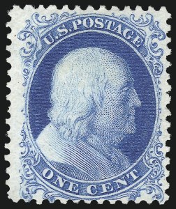 Sale 997, Lot 5296, 1875 Reprint of 1857-60 Issue (Scott 40-47), 1c Bright Blue, Reprint (40) Sale 997, Lot 5296, 1875 Reprint of 1857-60 Issue (Scott 40-47)