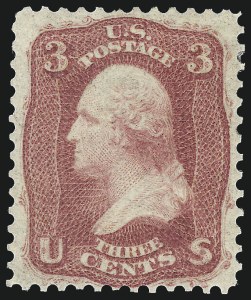 Sale 997, Lot 5328, 1861-66 Issue (Scott 56-70), 3c Brown Rose, First Design (56) Sale 997, Lot 5328, 1861-66 Issue (Scott 56-70)