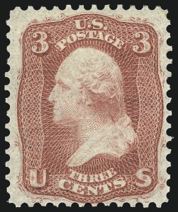 Sale 997, Lot 5329, 1861-66 Issue (Scott 56-70), 3c Brown Rose, First Design (56) Sale 997, Lot 5329, 1861-66 Issue (Scott 56-70)